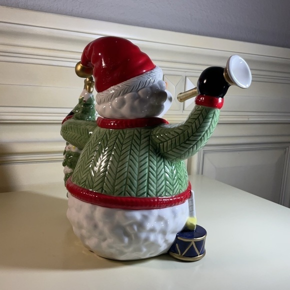 Fitz And Floyd Omnibus 1993 Snowman Pitcher Trumpet Christmas Tree Teddy Bear - Picture 8 of 10